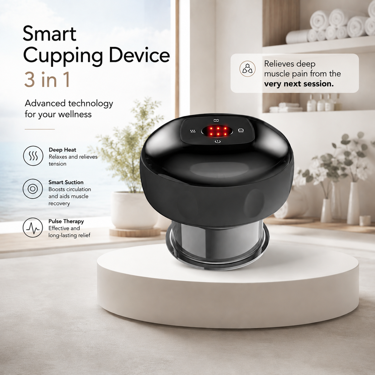 Smart Cupping Divice | 3-in-1 Smart Suction Cup