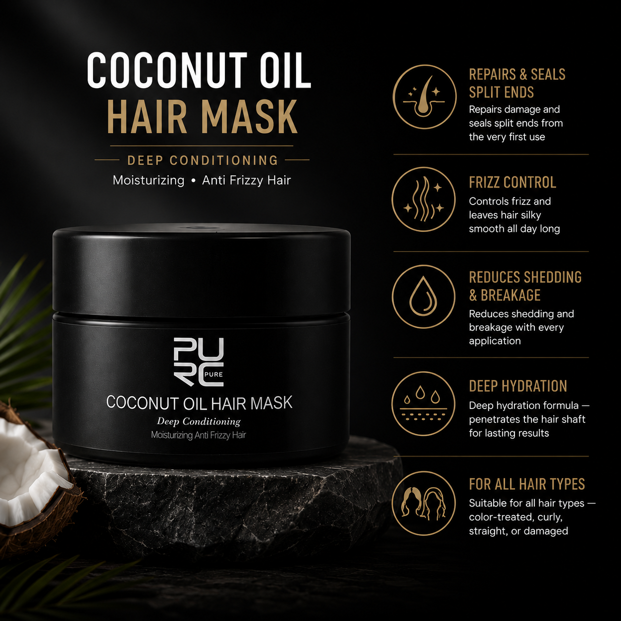 Anti-Shedding Smooth Hair Mask for Frizz Control