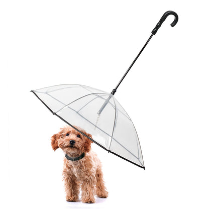 PETLESO Dog Umbrella for Small Dogs Clear Dog Umbrella Rainproof Pet Umbrella with Leash