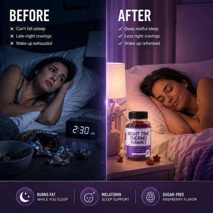 Night Time Fat Burner Gummies (60 Count) Weight Loss Gummies & Metabolism Gummies