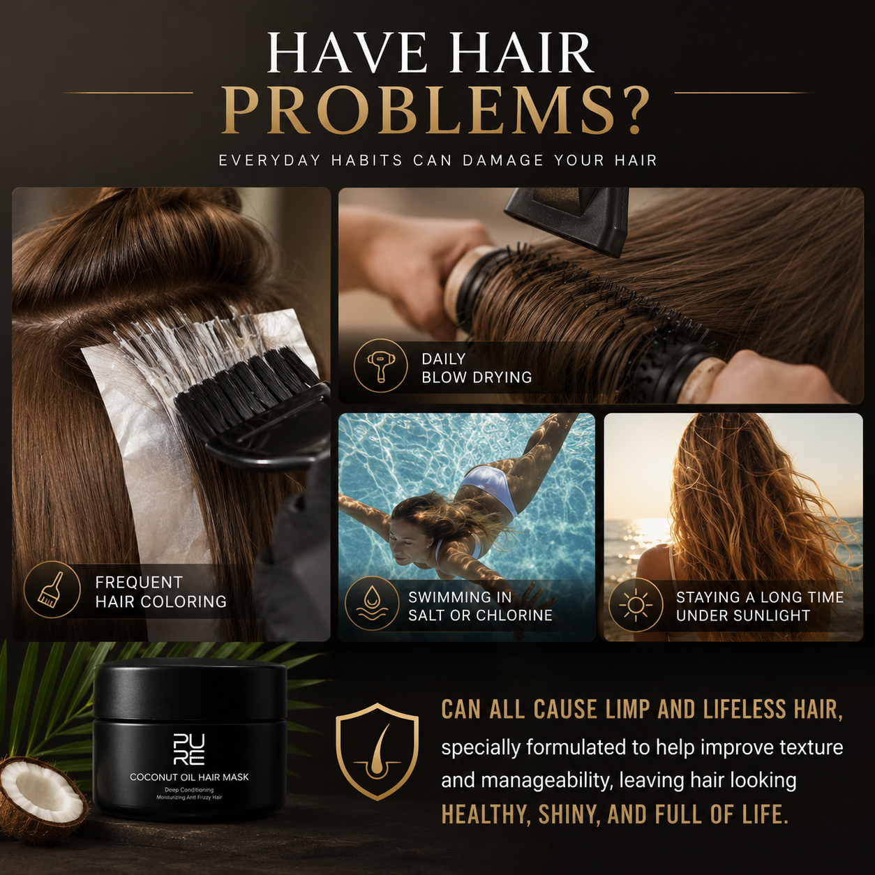 Anti-Shedding Smooth Hair Mask for Frizz Control
