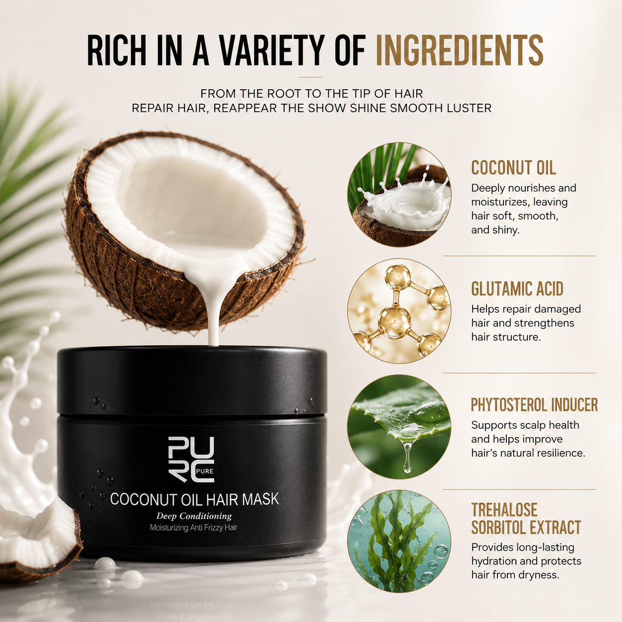 Anti-Shedding Smooth Hair Mask for Frizz Control