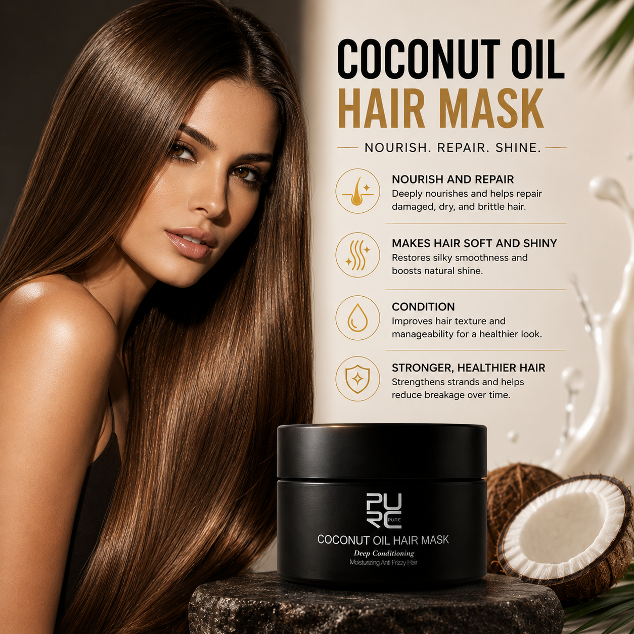 Anti-Shedding Smooth Hair Mask for Frizz Control