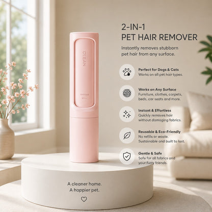 2-in-1 Reusable Pet Hair Remover Brush & Lint Roller