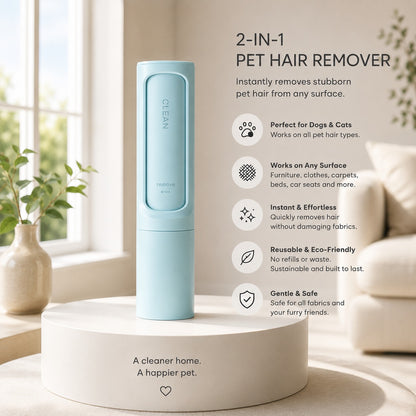 2-in-1 Reusable Pet Hair Remover Brush & Lint Roller