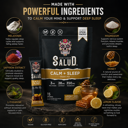 Salud 2-in-1 Sleep Aid + Calm Drink Mix Lemon Honey Flavor