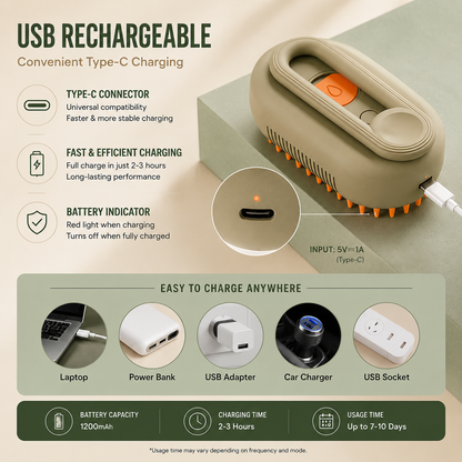 3-in-1 Electric Steam Pet Grooming Brush