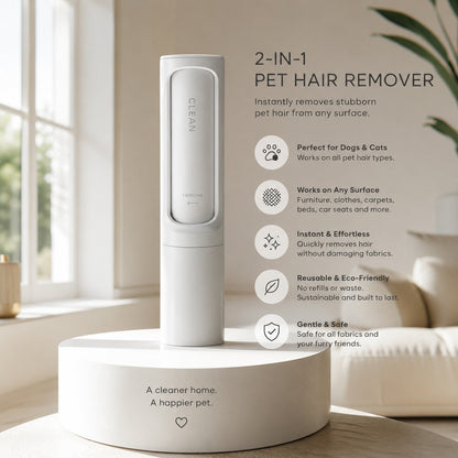 2-in-1 Pet Hair Remover - White
