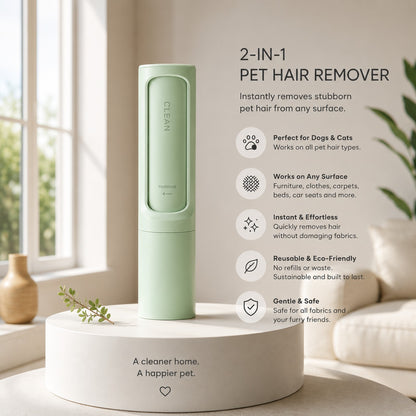 2-in-1 Reusable Pet Hair Remover Brush & Lint Roller
